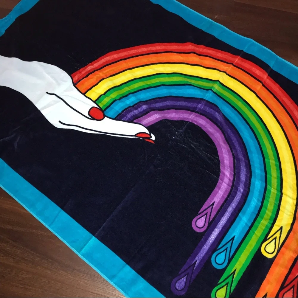 Jonathan Adler Drip Rainbow Pride Cotton Beach Towel NWT